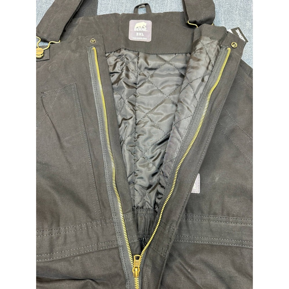 Berne Womens 3XL Regular Black Insulated Bib Overalls WB515BK Workwear New - Picture 7 of 13